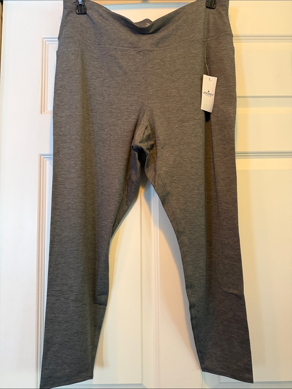 Jockey Women's Heather Gray Stretch Leggings NWT in package 1X, 2X avail